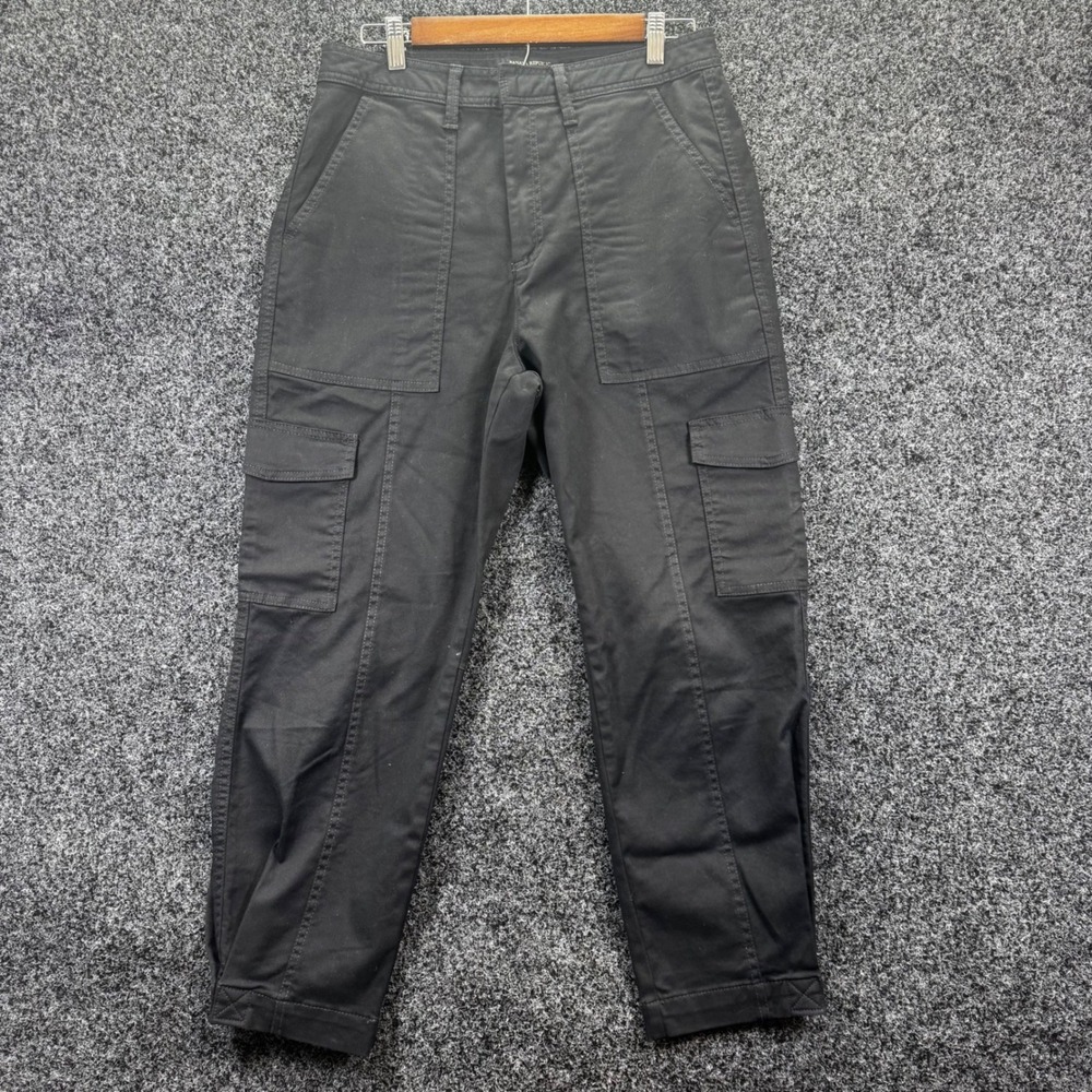 Banana Republic Womens Black Cargo Pants Utility Tapered High Rise Size 6